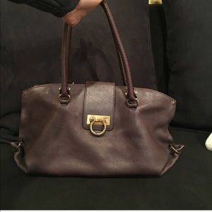 Salvatore Ferragamo dark purple purse